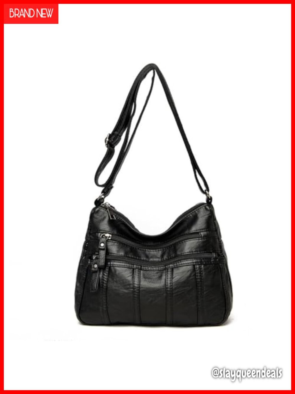 Soft PU Leather Crossbody Shoulder Bag Multi-Pocket Messenger Purse